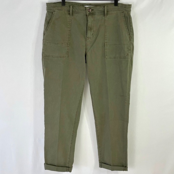 New Sam Edelman Cargo Ankle Pants Utility Crop Pant Moss Green Size 32 - Picture 4 of 16